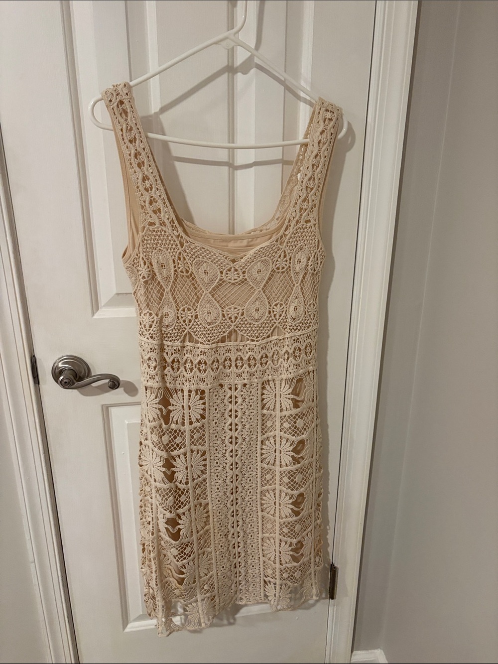 hazel Crochet Lace Mini Dress - Cream